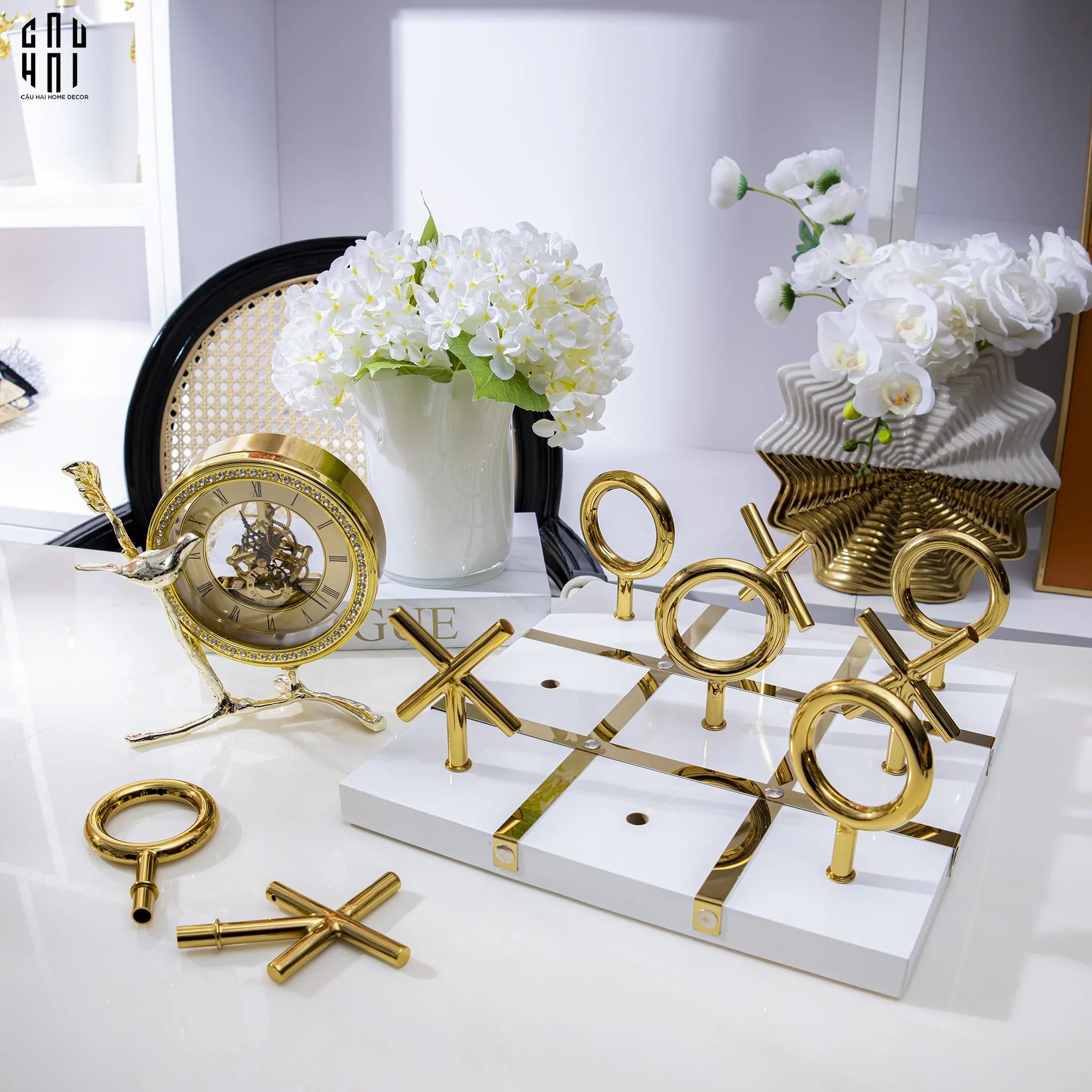 HOME COUTURE - BOARD GAME - STANDING LUXURY TIC TAC TOE FW25-CẬU HAI HOME DECOR