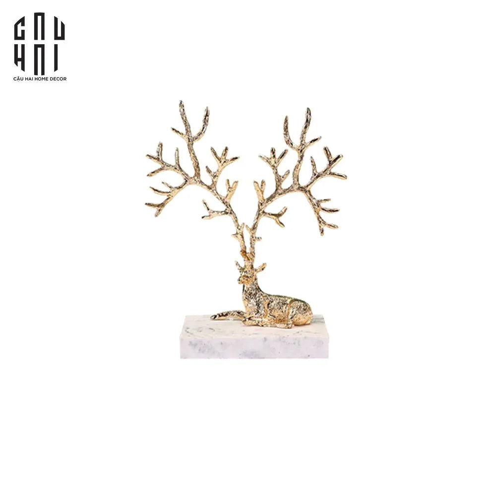 HOME COUTURE - BRASSON JEWELRY ORNAMENT - HEALING ELK) SS25-CẬU HAI HOME DECOR