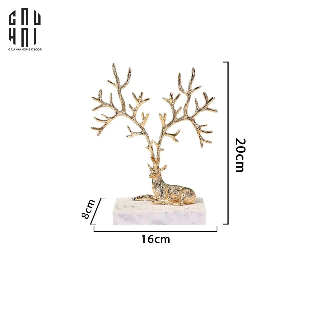 HOME COUTURE - BRASSON JEWELRY ORNAMENT - HEALING ELK) SS25-CẬU HAI HOME DECOR