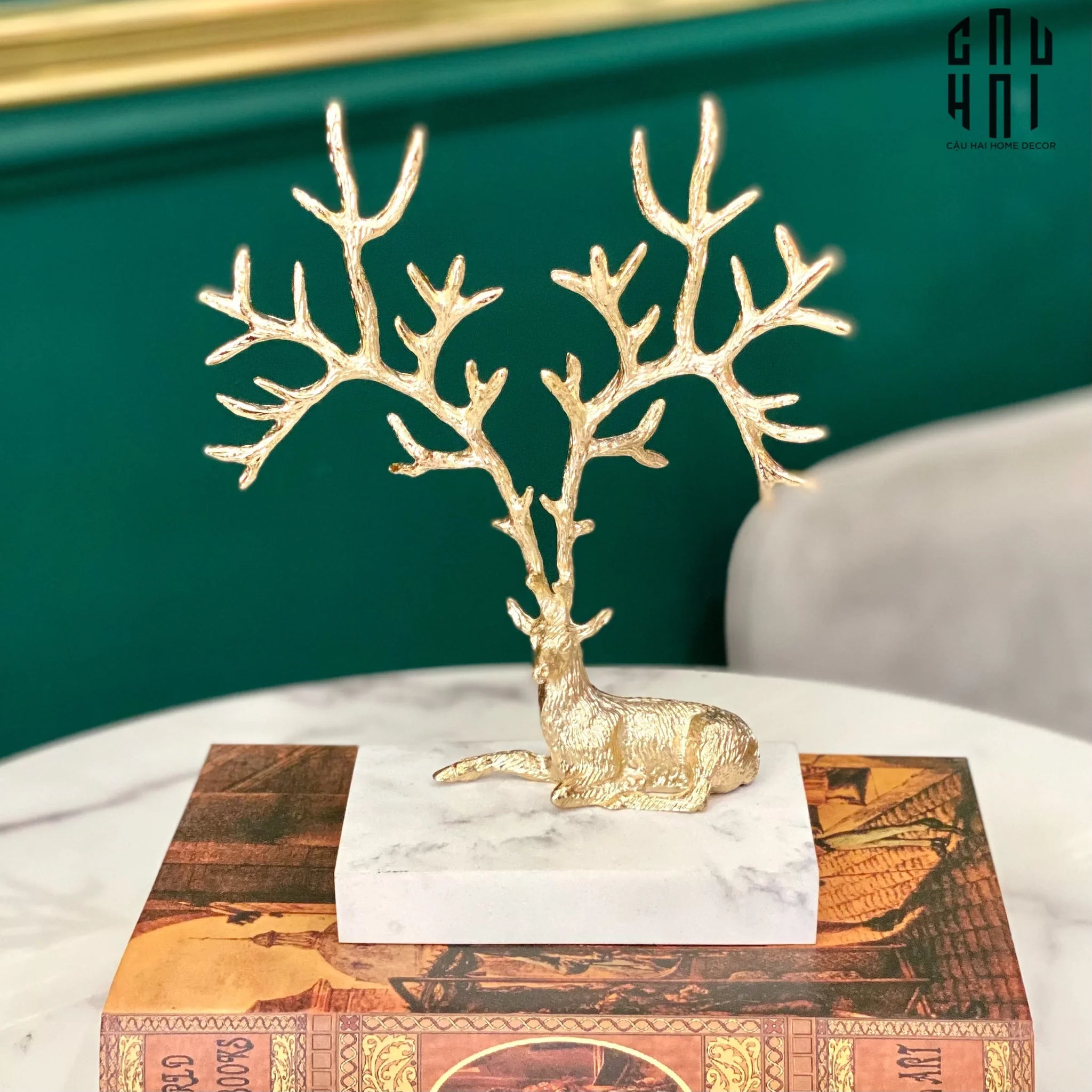 HOME COUTURE - BRASSON JEWELRY ORNAMENT - HEALING ELK) SS25-CẬU HAI HOME DECOR