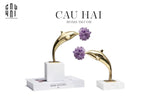 HOME COUTURE - SET TƯỢNG ĐỒNG - DOLPHIN SERENDIPITY AMETHYST-CẬU HAI HOME DECOR
