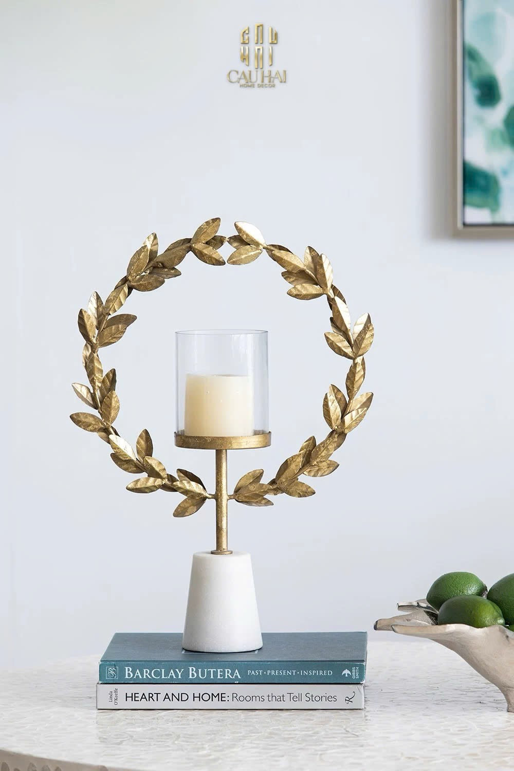 HOME COUTURE - ĐẾ NẾN LAUREL CANDLE HOLDER H45-CẬU HAI HOME DECOR