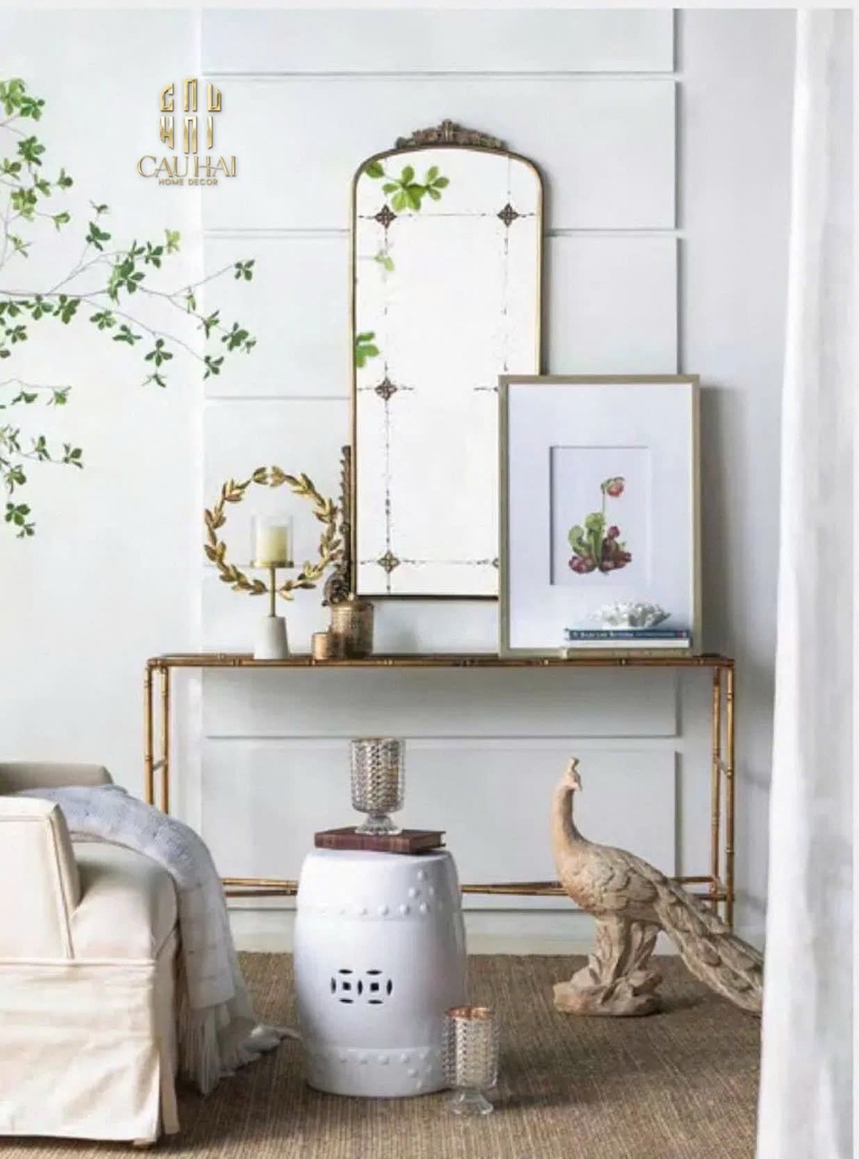 HOME COUTURE - ĐẾ NẾN LAUREL CANDLE HOLDER H45-CẬU HAI HOME DECOR