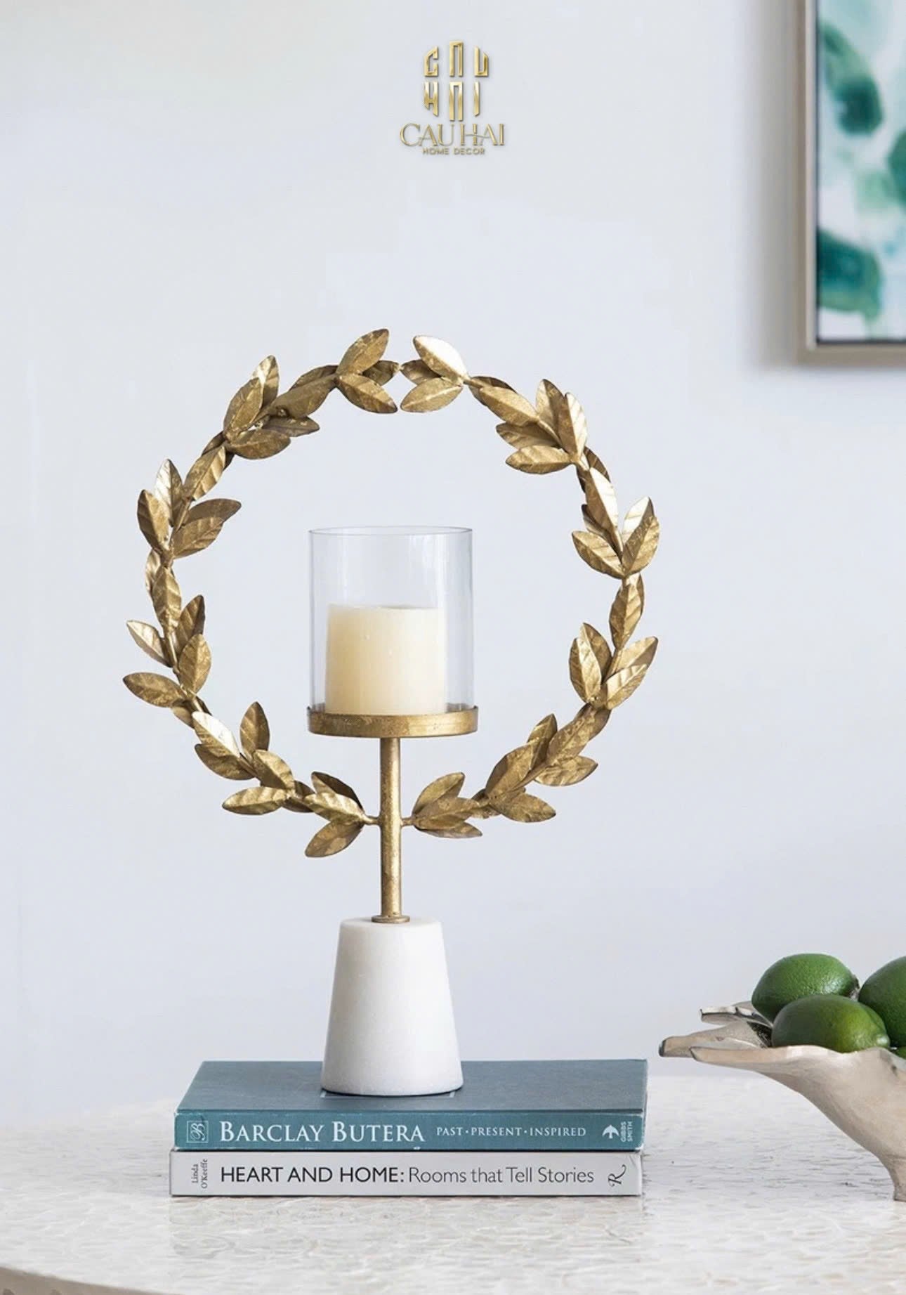 HOME COUTURE - ĐẾ NẾN LAUREL CANDLE HOLDER H45-CẬU HAI HOME DECOR