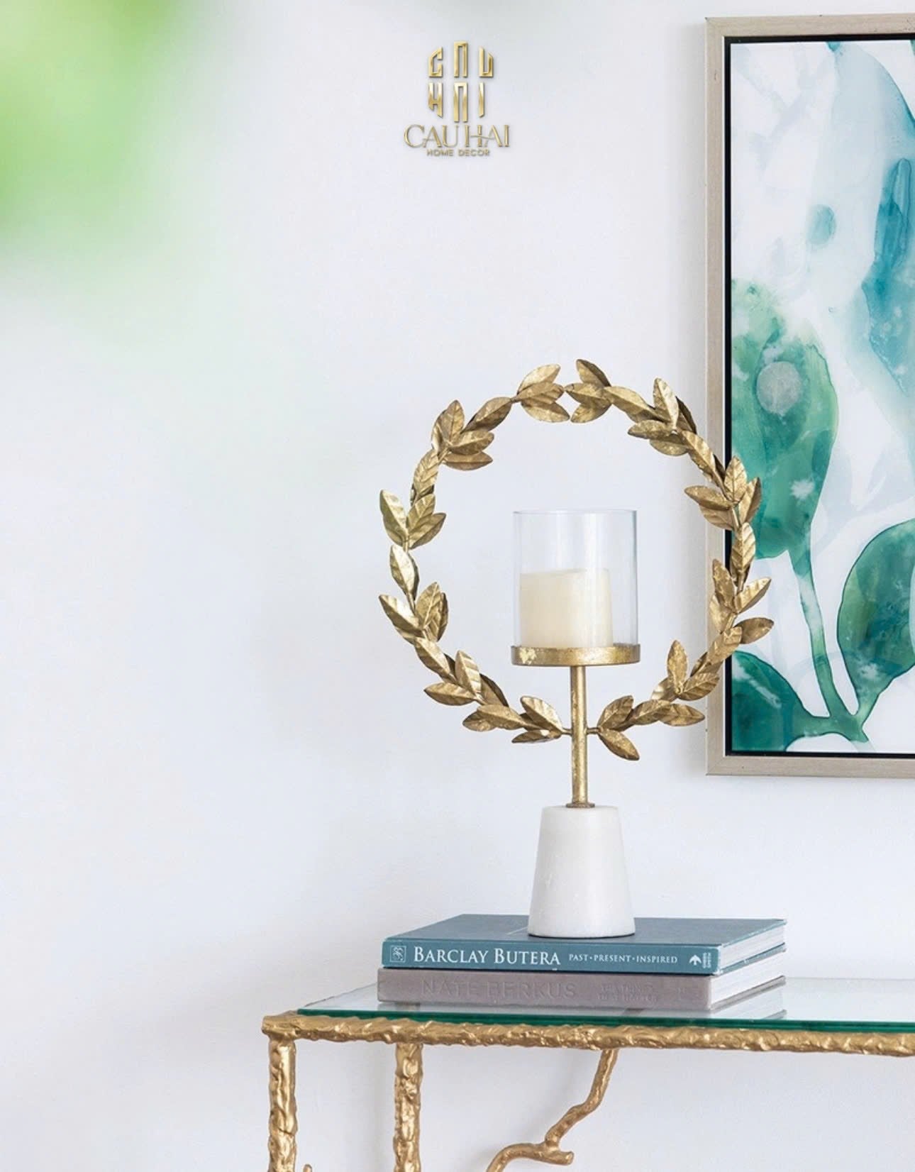 HOME COUTURE - ĐẾ NẾN LAUREL CANDLE HOLDER H45-CẬU HAI HOME DECOR