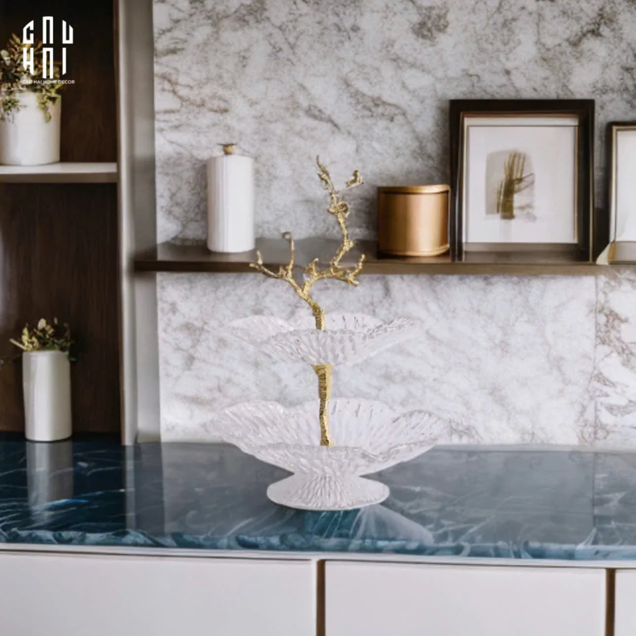 HOME COUTURE - ĐĨA 2 TẦNG JARDIN DE LUXE SS25-CẬU HAI HOME DECOR