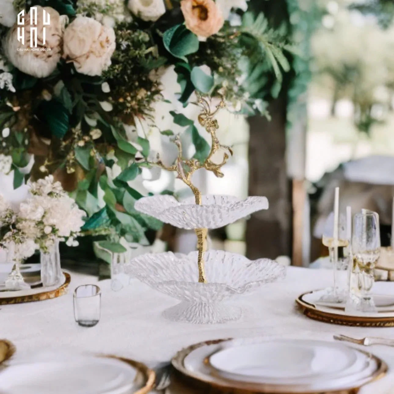 HOME COUTURE - ĐĨA 2 TẦNG JARDIN DE LUXE SS25-CẬU HAI HOME DECOR