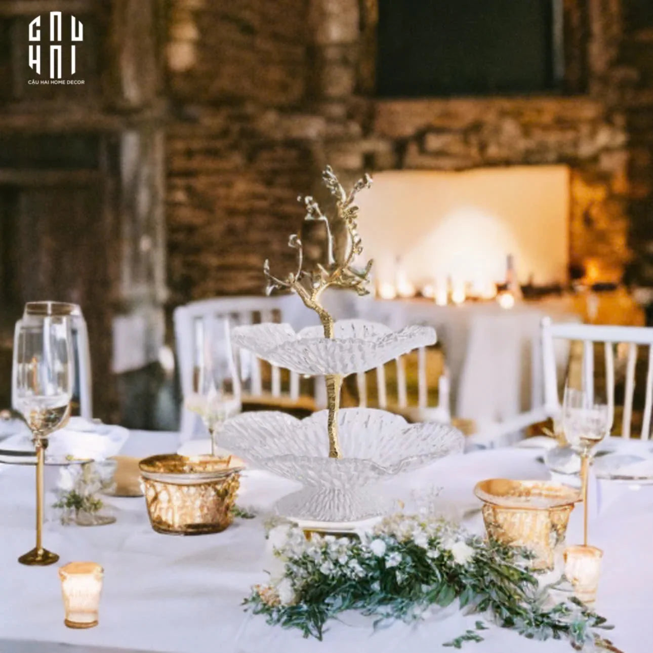 HOME COUTURE - ĐĨA 2 TẦNG JARDIN DE LUXE SS25-CẬU HAI HOME DECOR