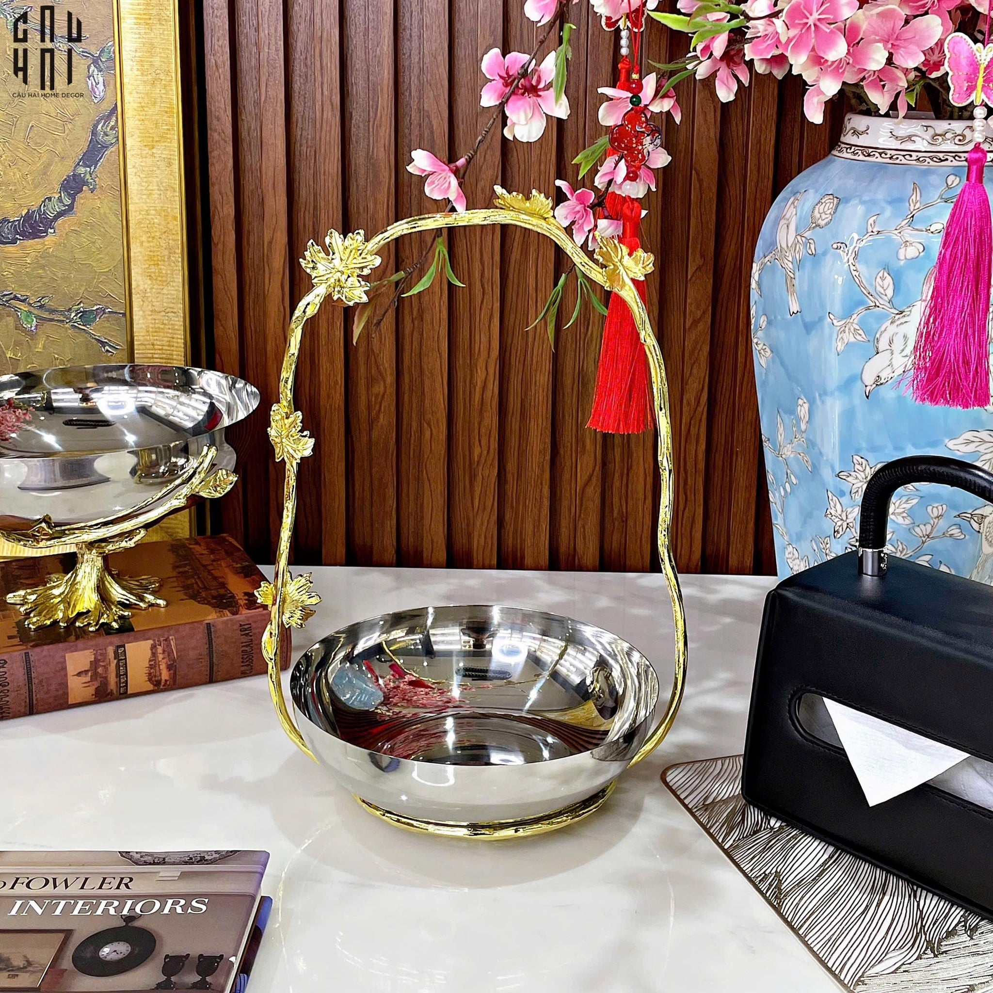 HOME COUTURE - ĐĨA PLATINUM CANARY IN BLOOM SS25-CẬU HAI HOME DECOR