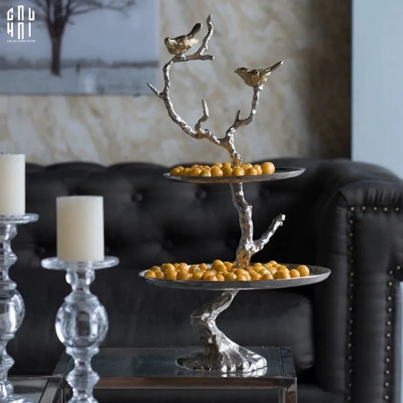 HOME COUTURE - ĐĨA TẦNG PLATINUM IMPERIAL LUXURY DISK-CẬU HAI HOME DECOR