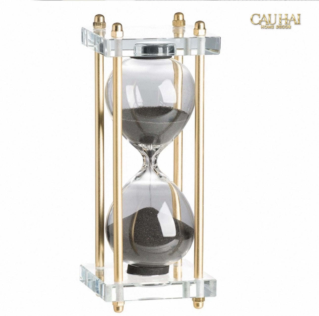 Home Couture - Đồng Hồ Cát Crystal Lumière Acry Charcoal 30Mins D25 - CẬU HAI HOME DECOR