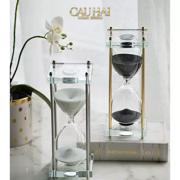 Home Couture - Đồng Hồ Cát Crystal Lumière Acry Charcoal 30Mins D25 - CẬU HAI HOME DECOR