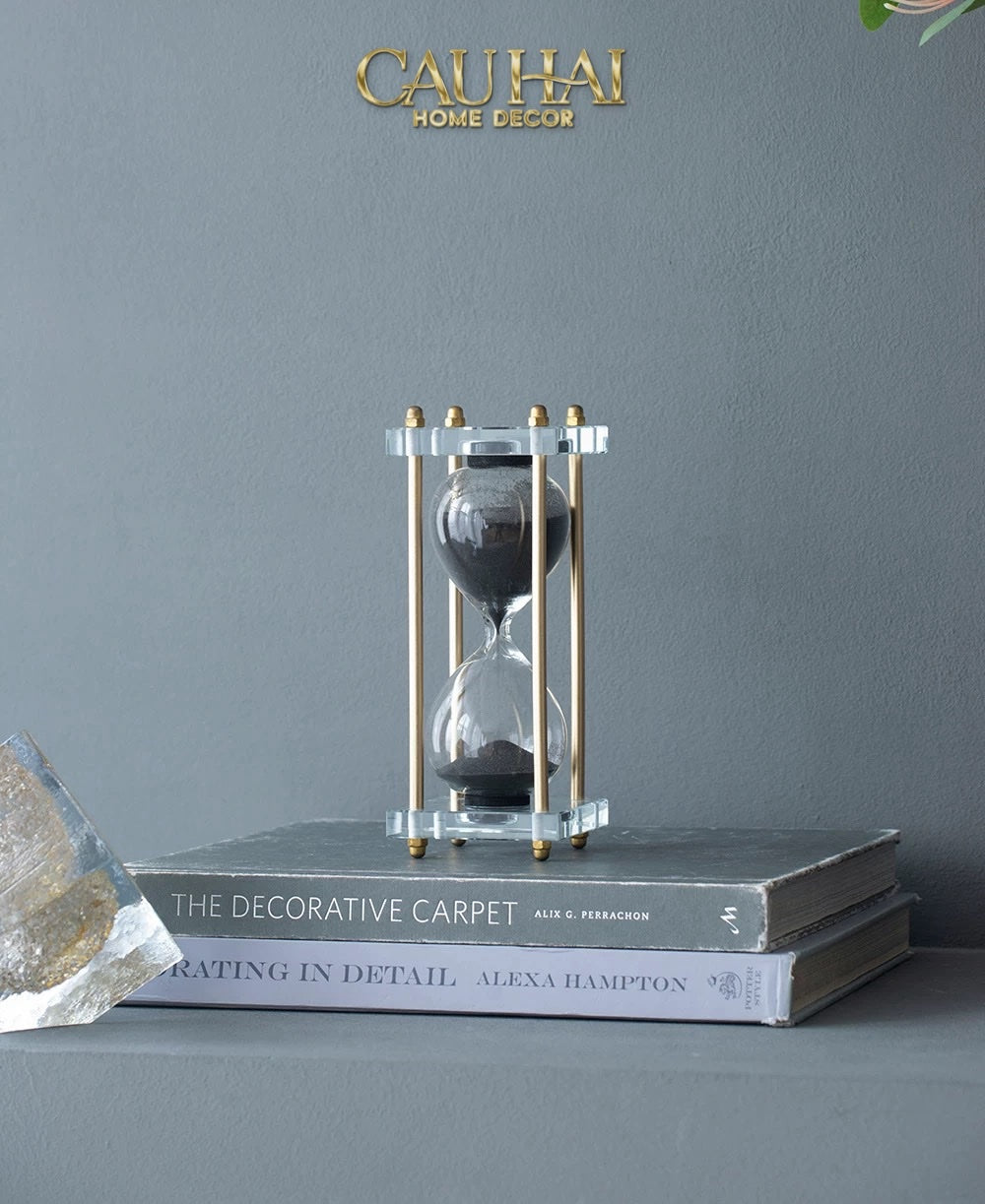 Home Couture - Đồng Hồ Cát Crystal Lumière Acry Charcoal 30Mins D25 - CẬU HAI HOME DECOR