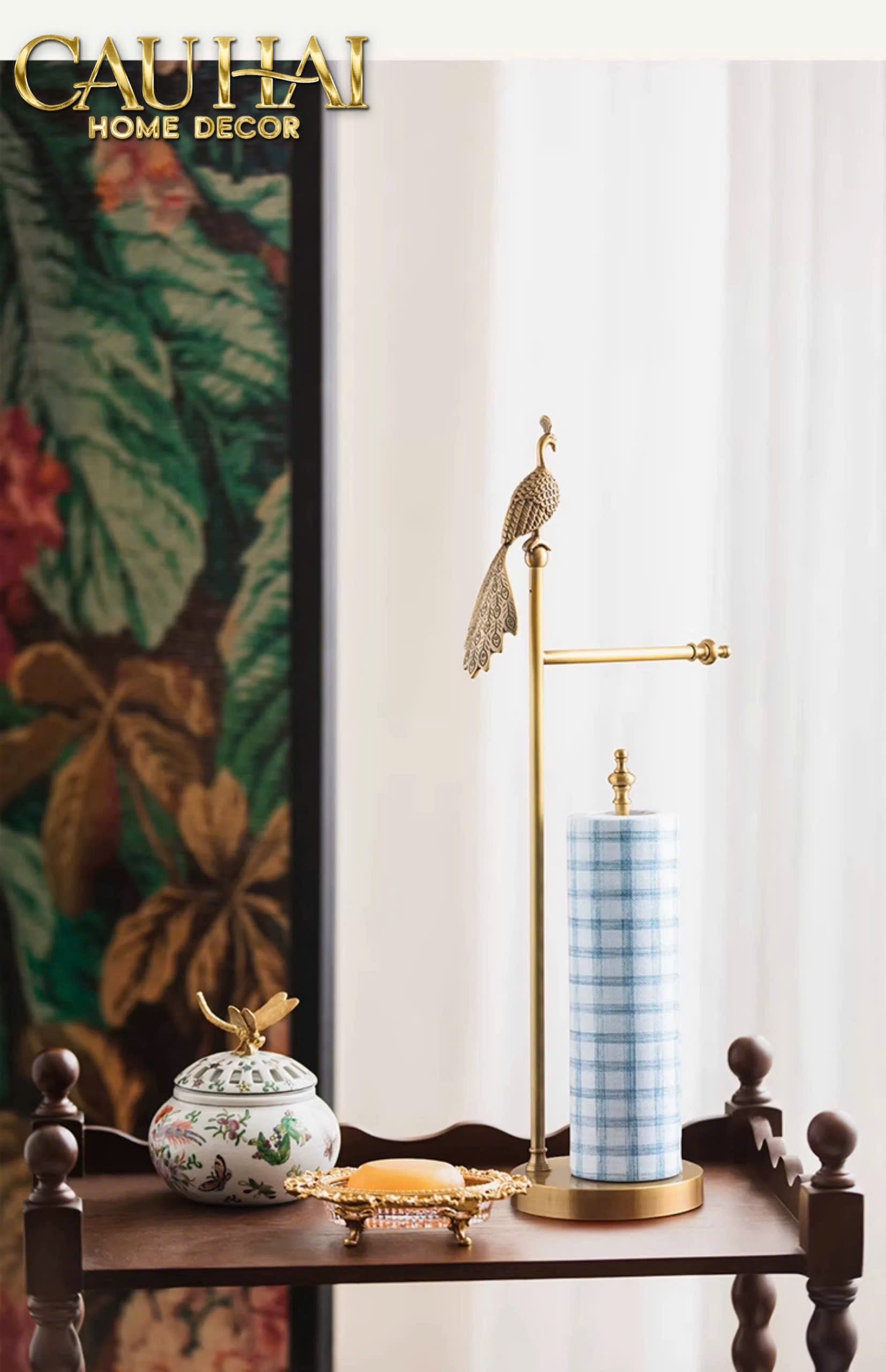 HOME COUTURE - GIÁ TREO BATHROOM GOLDEN PEAFOWL ELITE FW25-CẬU HAI HOME DECOR