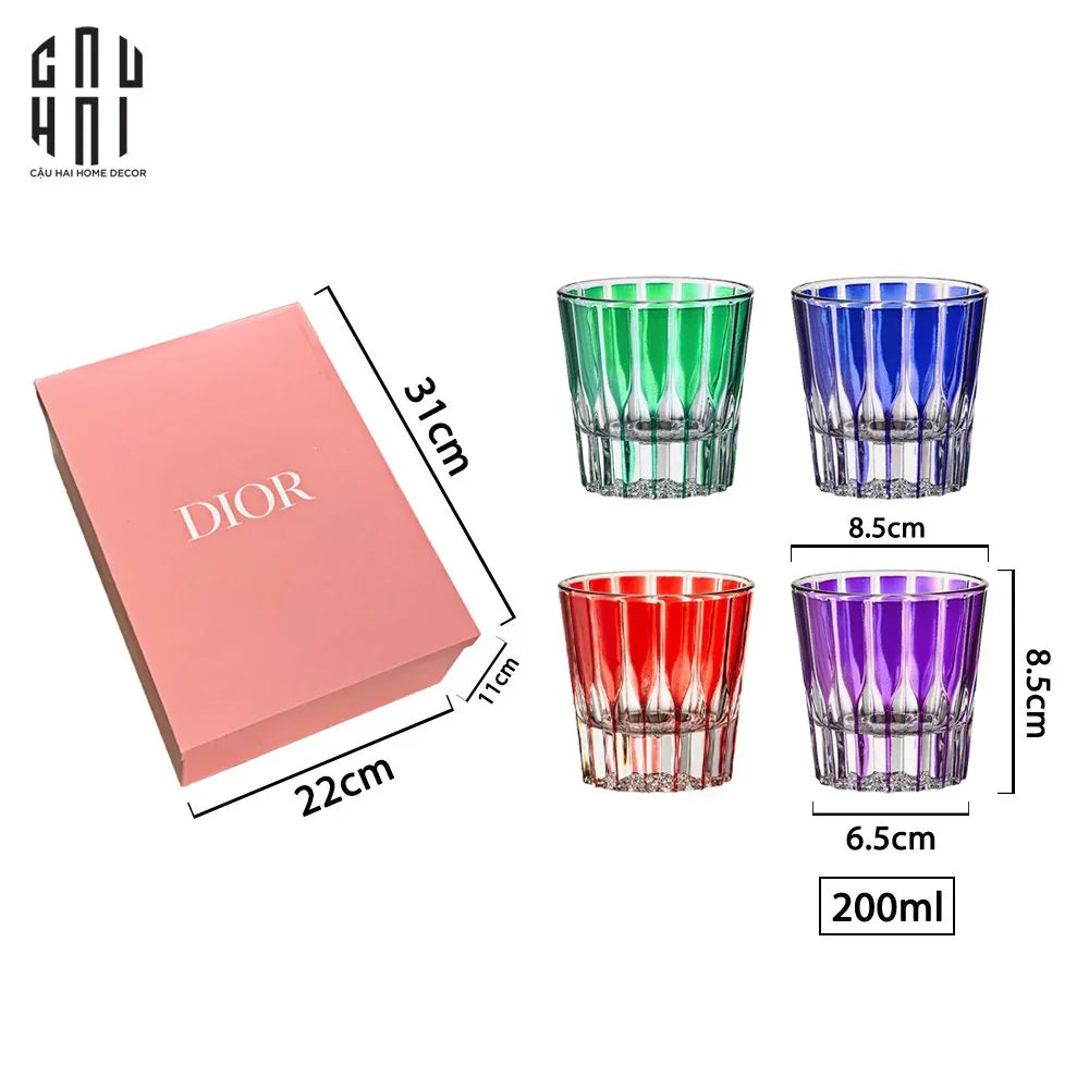 Home Couture - Gift Set 4 Ly Pha Lê Cristallerie Atélier Rosé Calisson D'Or Up - CẬU HAI HOME DECOR