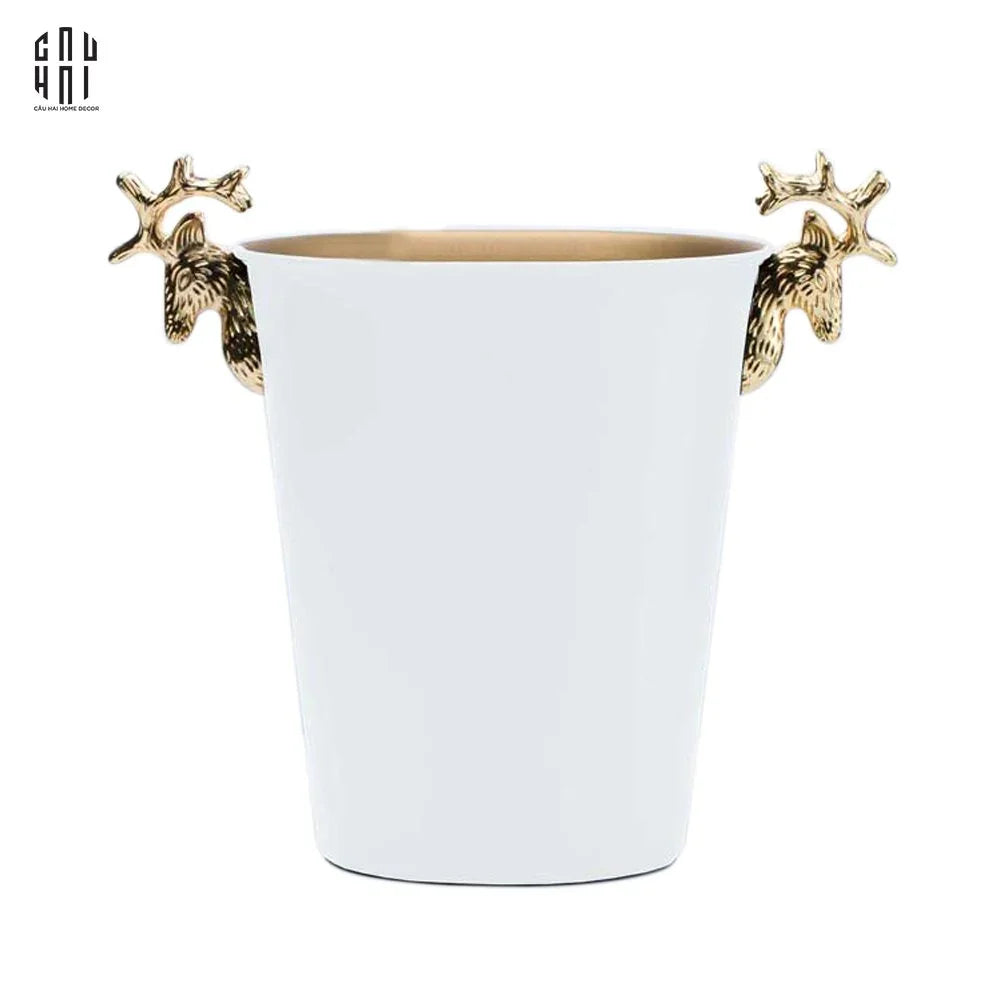 HOME COUTURE - GOLDEN ELK ICE BUCKET WHITE 5L SS25-CẬU HAI HOME DECOR