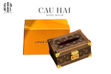 HOME COUTURE - HỘP KHĂN GIẤY VALI LOUIS TRUNK MONOGRAM - TABAC FULL BOX-CẬU HAI HOME DECOR