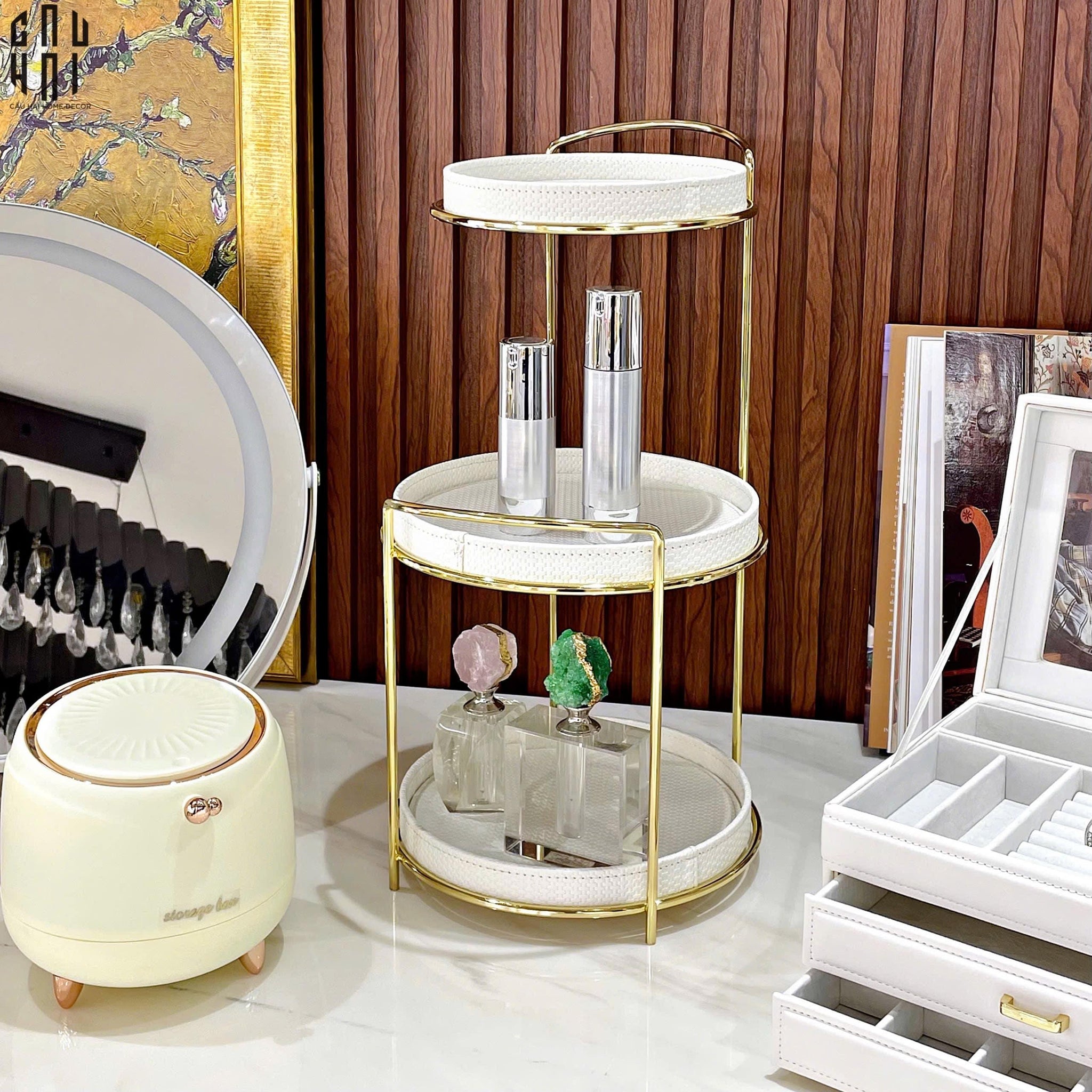 HOME COUTURE - KỆ KHAY DA ATELIER - WHITE-CẬU HAI HOME DECOR