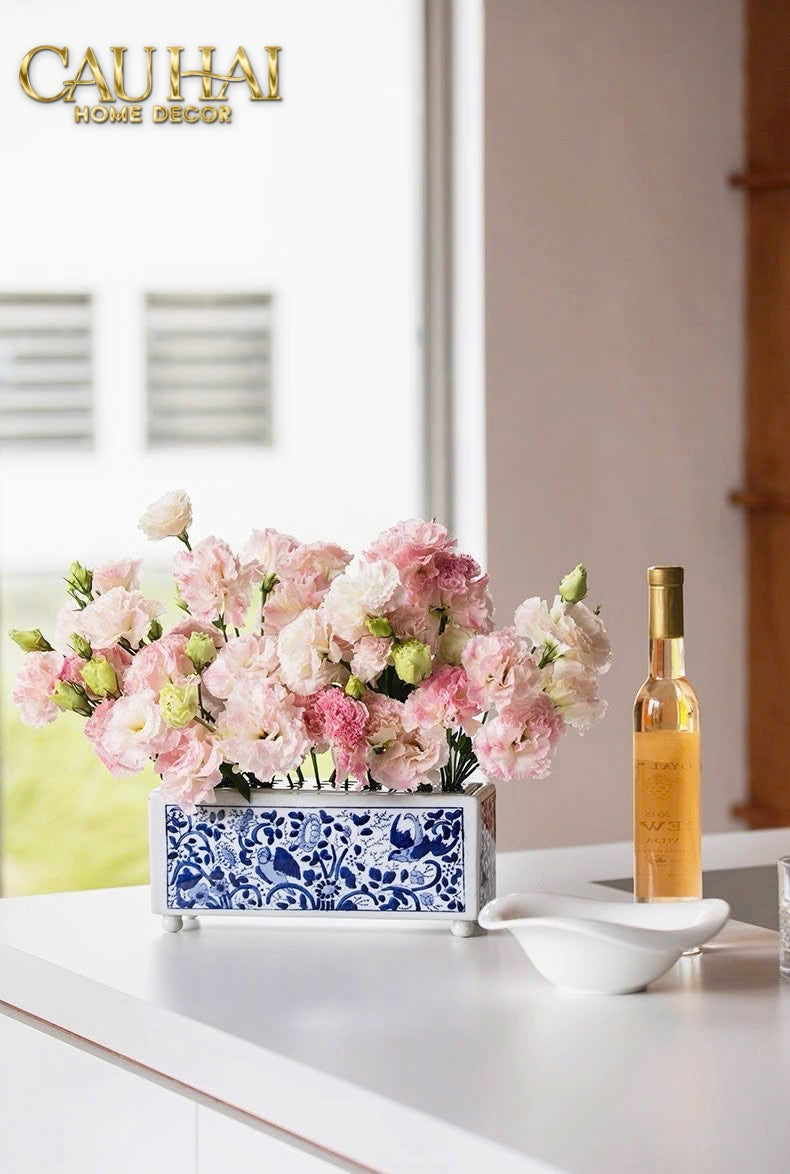 HOME COUTURE - KHAY CẮM HOA SPRING BLOOM - INDOCHINE PORCELAIN TRAY-CẬU HAI HOME DECOR