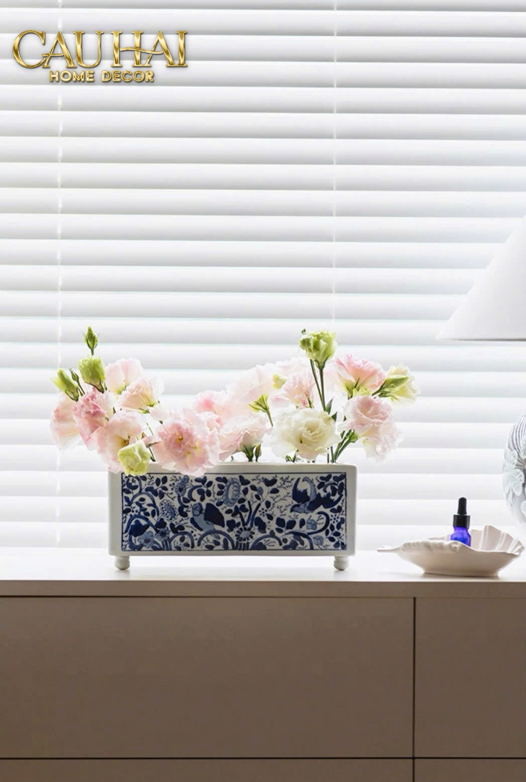 HOME COUTURE - KHAY CẮM HOA SPRING BLOOM - INDOCHINE PORCELAIN TRAY-CẬU HAI HOME DECOR