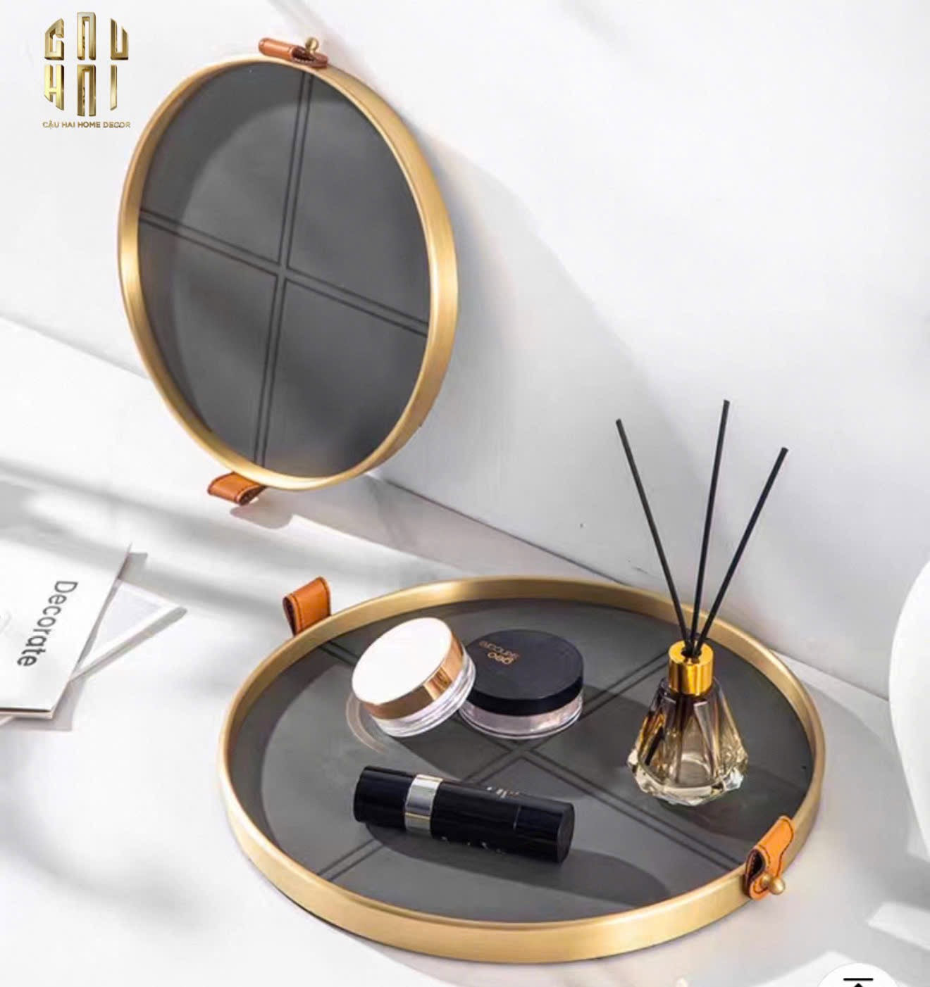 HOME COUTURE - KHAY DA TRÒN GRAY EDIN 36-CẬU HAI HOME DECOR