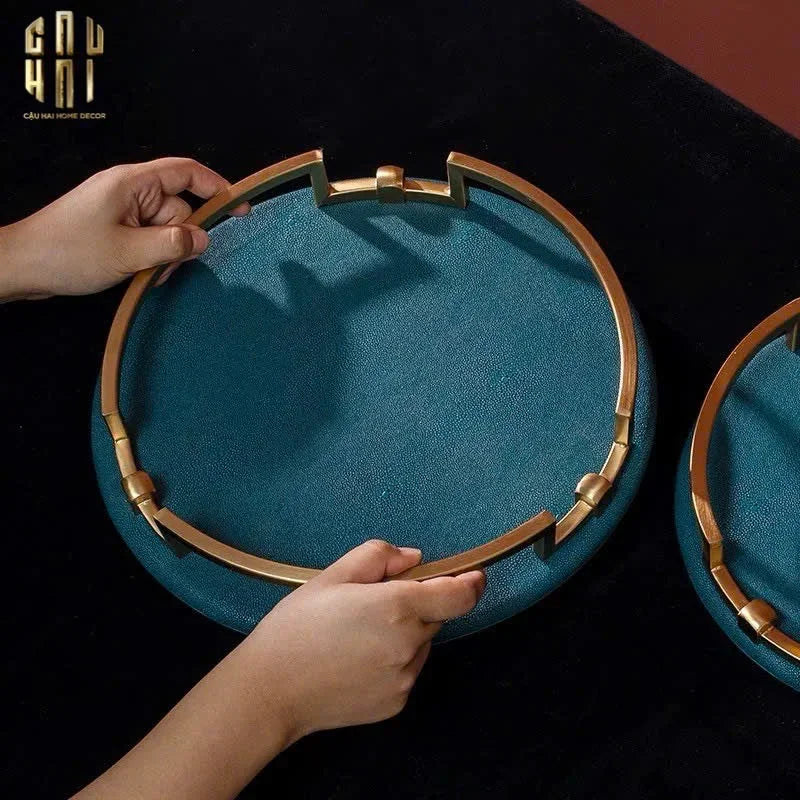 HOME COUTURE - KHAY DA TRÒN PEACOCK EMERALD-CẬU HAI HOME DECOR