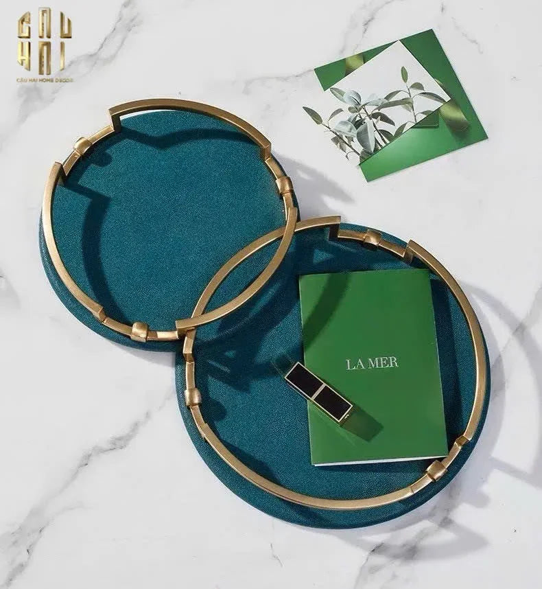 HOME COUTURE - KHAY DA TRÒN PEACOCK EMERALD-CẬU HAI HOME DECOR