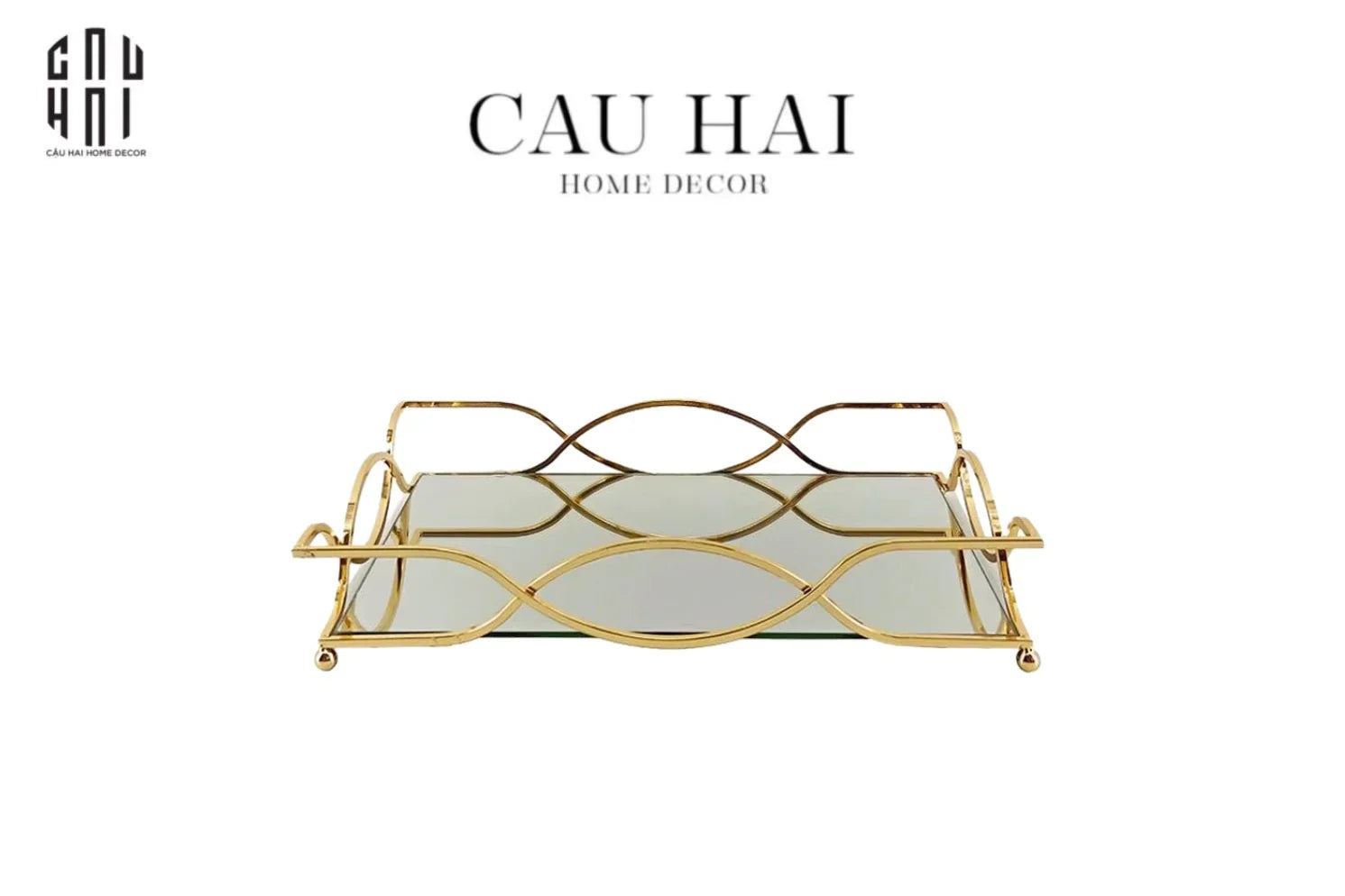 Home Couture - Khay Gương Savoir Purity Black Mirror Tray - CẬU HAI HOME DECOR