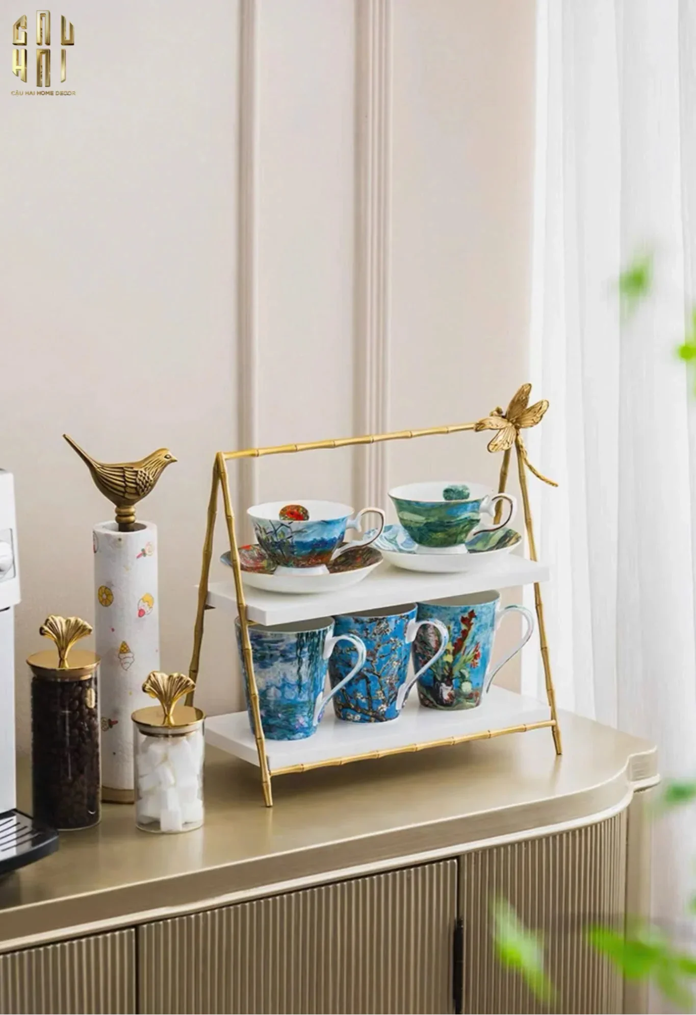 HOME COUTURE - KHAY KỆ 2 TẦNG PAPILLON DE LUMIÈRE FW25-CẬU HAI HOME DECOR