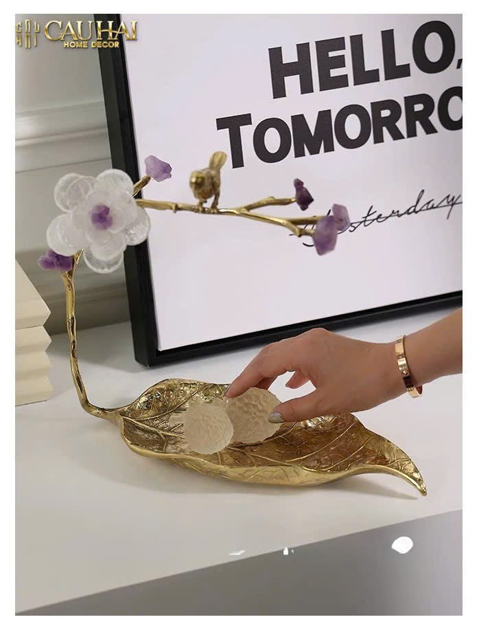 HOME COUTURE - KHAY LÁ ĐỒNG ĐÁ QUÝ CANARY SERENADE-CẬU HAI HOME DECOR