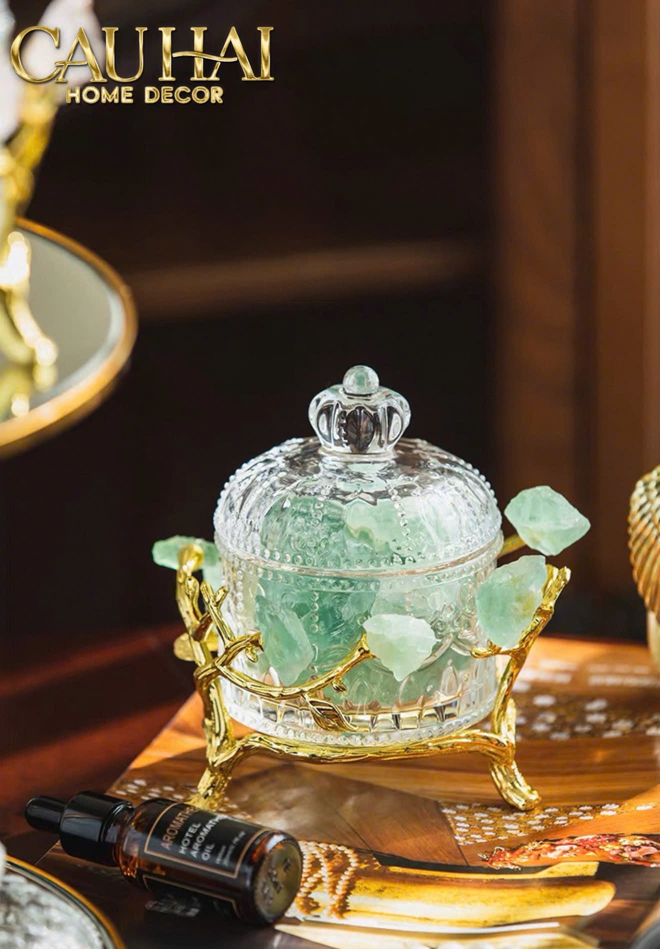 HOME COUTURE - LỌ PHA LÊ ĐÁ QUÝ DELIGHT - AVENTURINE SS25-CẬU HAI HOME DECOR