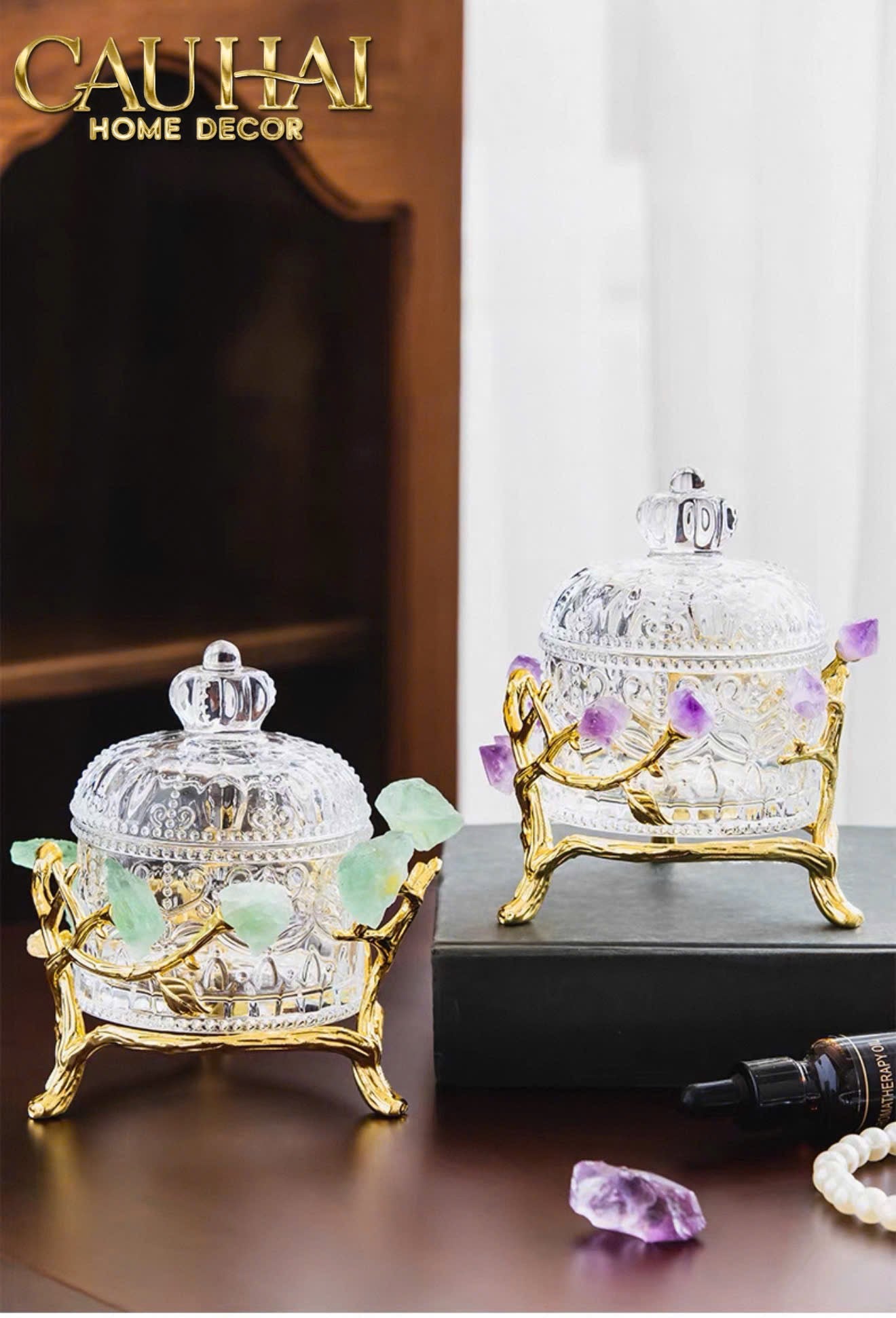 HOME COUTURE - LỌ PHA LÊ ĐÁ QUÝ DELIGHT - AVENTURINE SS25-CẬU HAI HOME DECOR