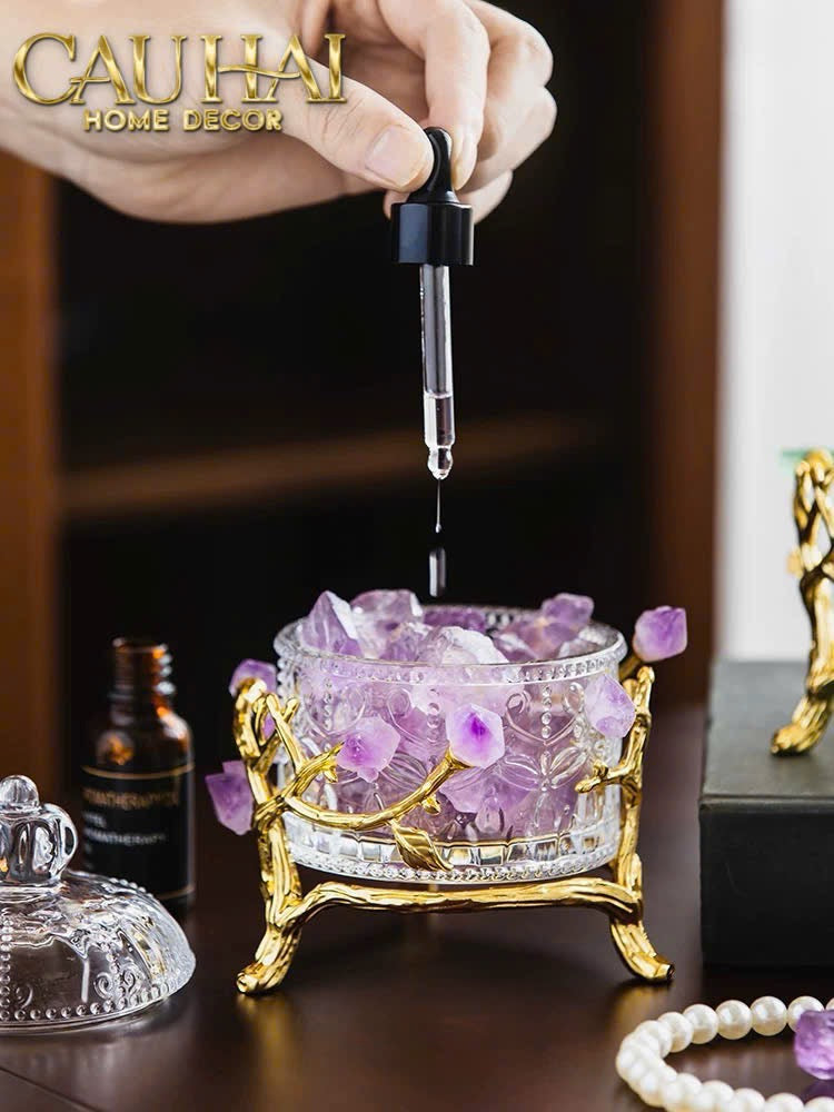 HOME COUTURE - LỌ PHA LÊ ĐÁ QUÝ JEWELRY DELIGHT - AMETHYST SS25-CẬU HAI HOME DECOR
