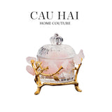 HOME COUTURE - LỌ PHA LÊ ĐÁ QUÝ JEWELRY DELIGHT - ROSE QUARTZ FW25-CẬU HAI HOME DECOR