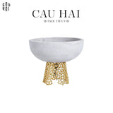 HOME COUTURE - MARBLE STONE FRUIT BOWL - ARTHUR PRIME SIZE L SS25-CẬU HAI HOME DECOR