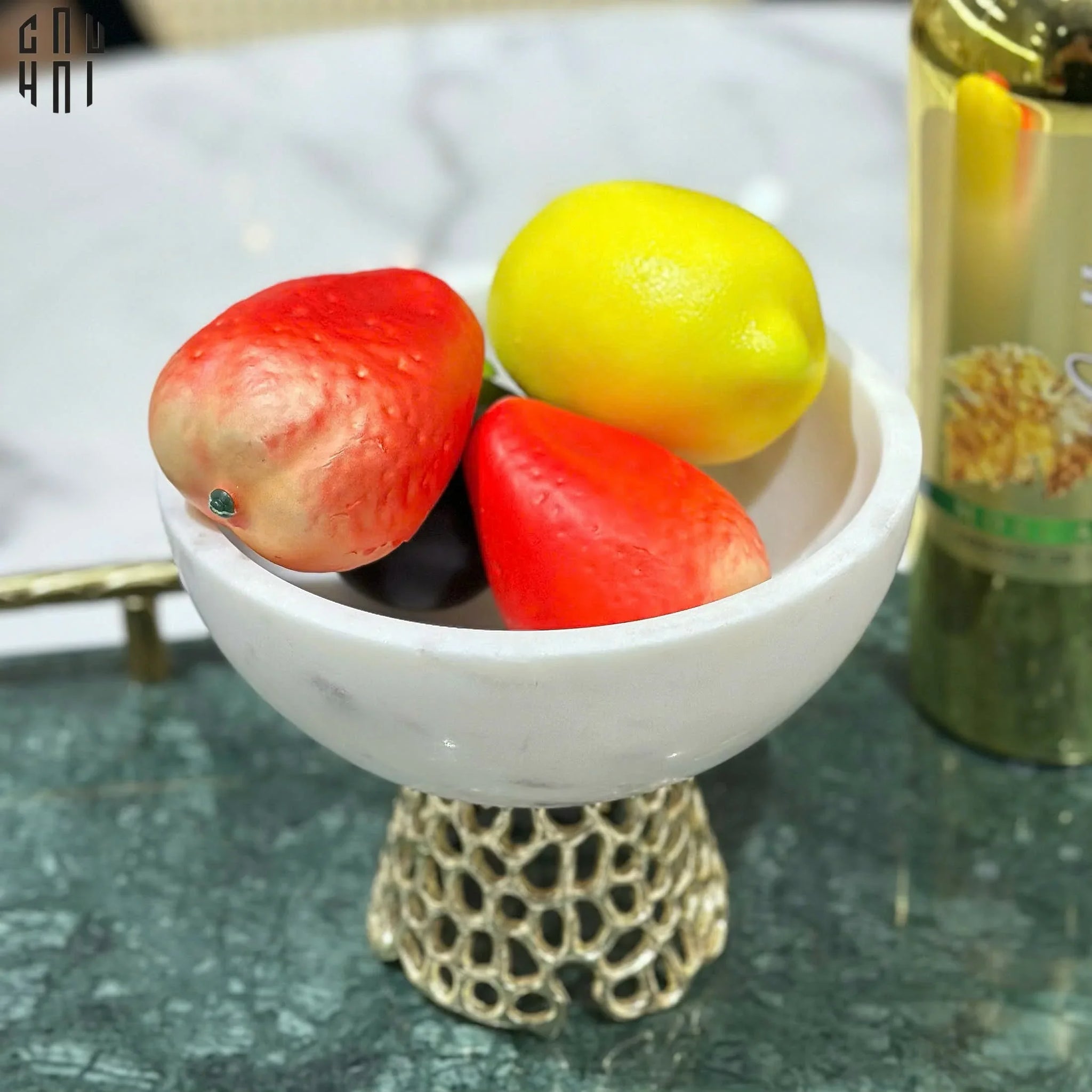 HOME COUTURE - MARBLE STONE FRUIT BOWL - ARTHUR PRIME SIZE L SS25-CẬU HAI HOME DECOR