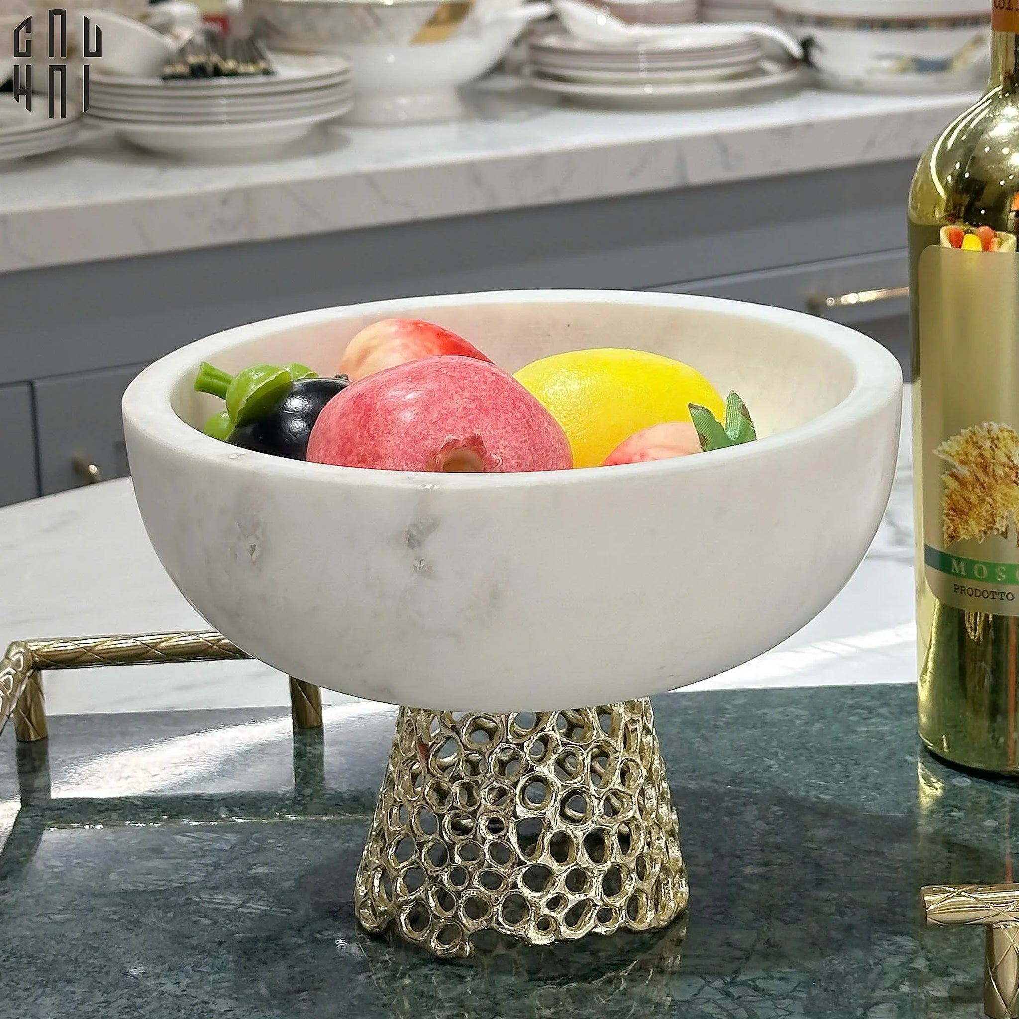 HOME COUTURE - MARBLE STONE FRUIT BOWL - ARTHUR PRIME SIZE M SS25-CẬU HAI HOME DECOR