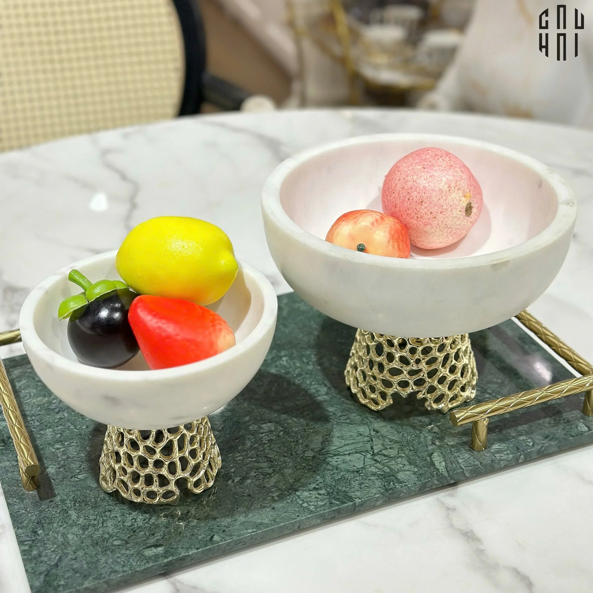 HOME COUTURE - MARBLE STONE FRUIT BOWL - ARTHUR PRIME SIZE M SS25-CẬU HAI HOME DECOR