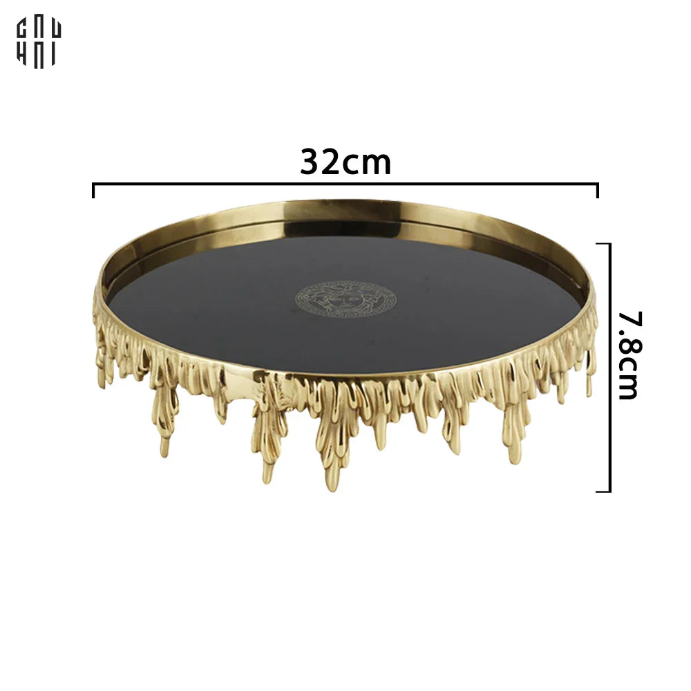 HOME COUTURE - MELTED GOLD TRAY - KHAY GƯƠNG ĐEN MEDUSA SS25-CẬU HAI HOME DECOR