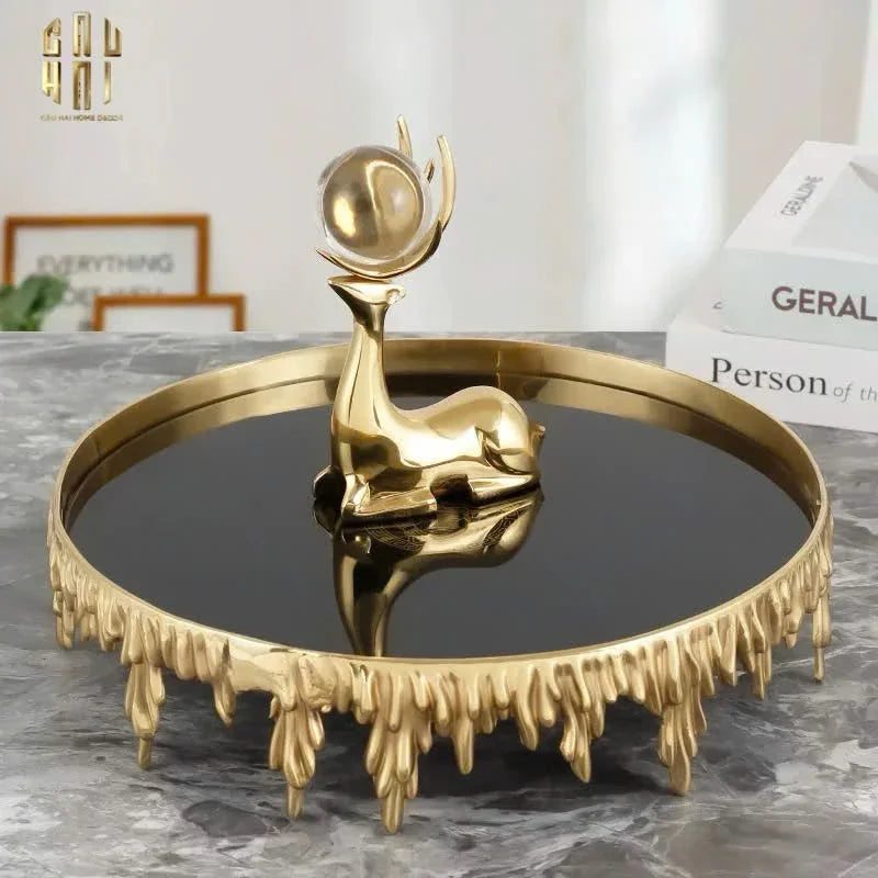 HOME COUTURE - MELTED GOLD TRAY - KHAY GƯƠNG ĐEN MEDUSA SS25-CẬU HAI HOME DECOR
