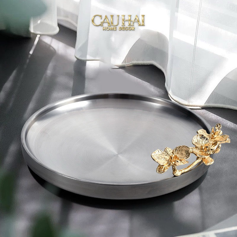 HOME COUTURE - MISTLETOE PLATINUM DISK D25-CẬU HAI HOME DECOR