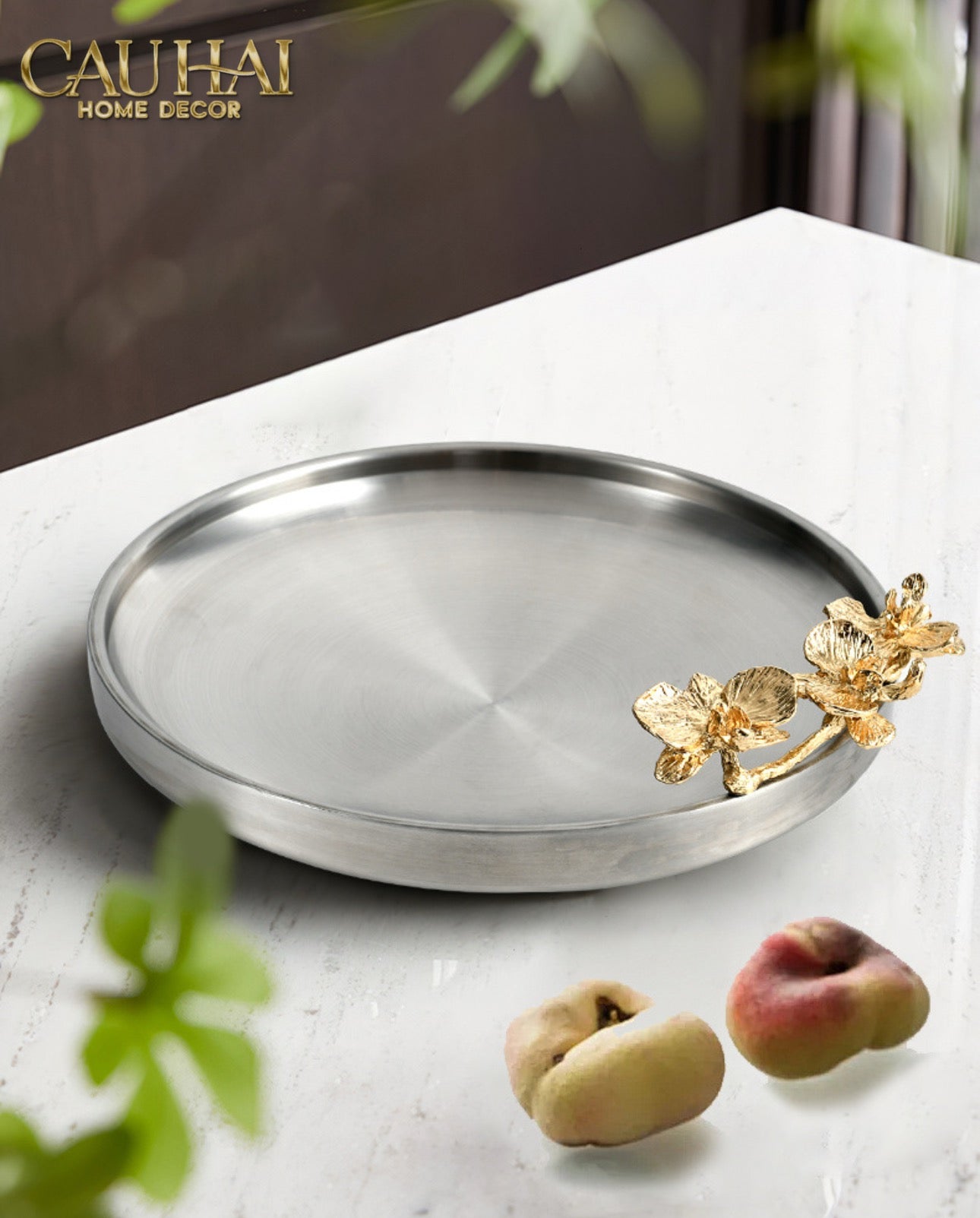 HOME COUTURE - MISTLETOE PLATINUM DISK D25-CẬU HAI HOME DECOR