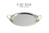 HOME COUTURE - MISTLETOE PLATINUM TRAY D49-CẬU HAI HOME DECOR