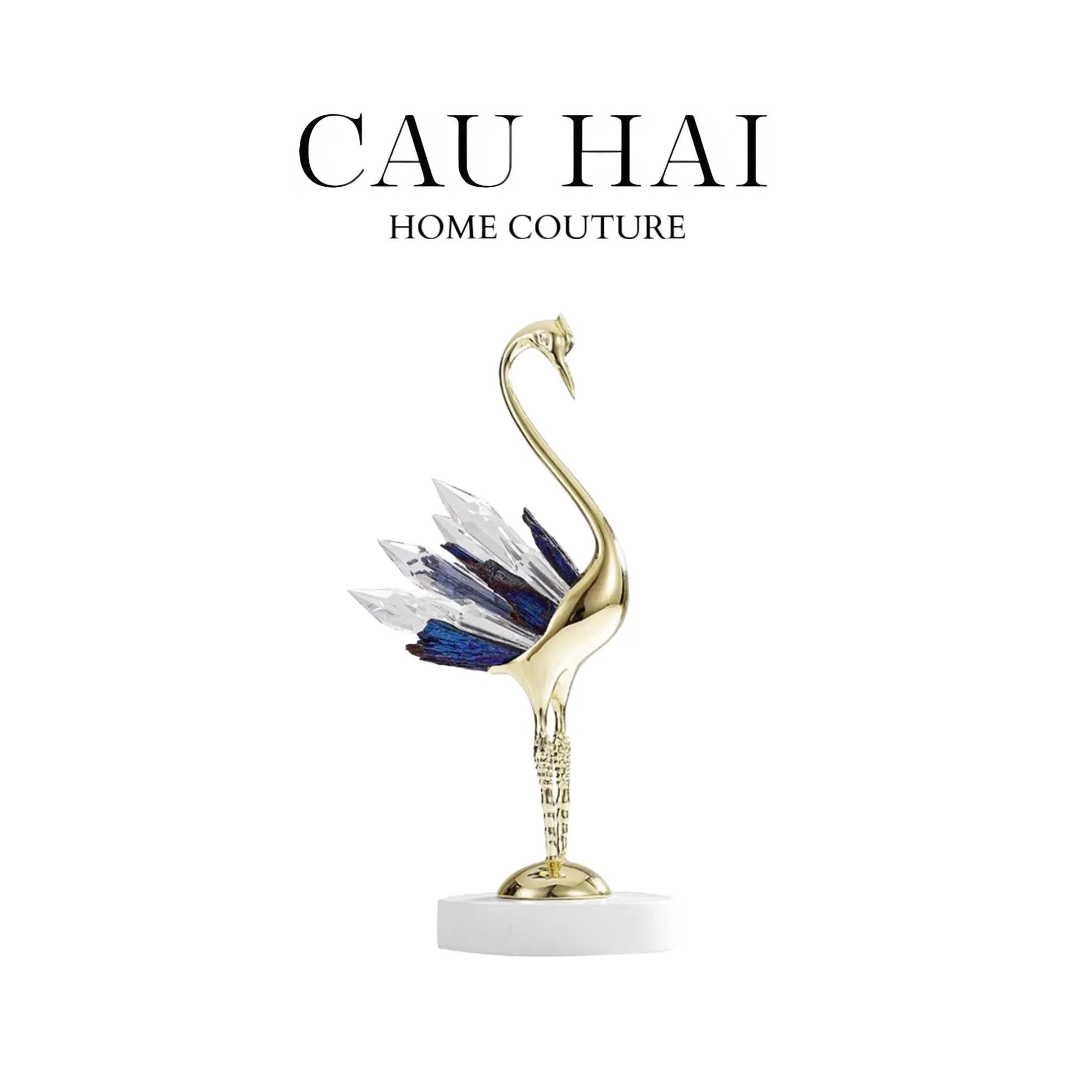 HOME COUTURE - SET 2 TƯỢNG ĐÀ ĐIỂU PHA LÊ - LES CRISTAUX OSTRICH-CẬU HAI HOME DECOR