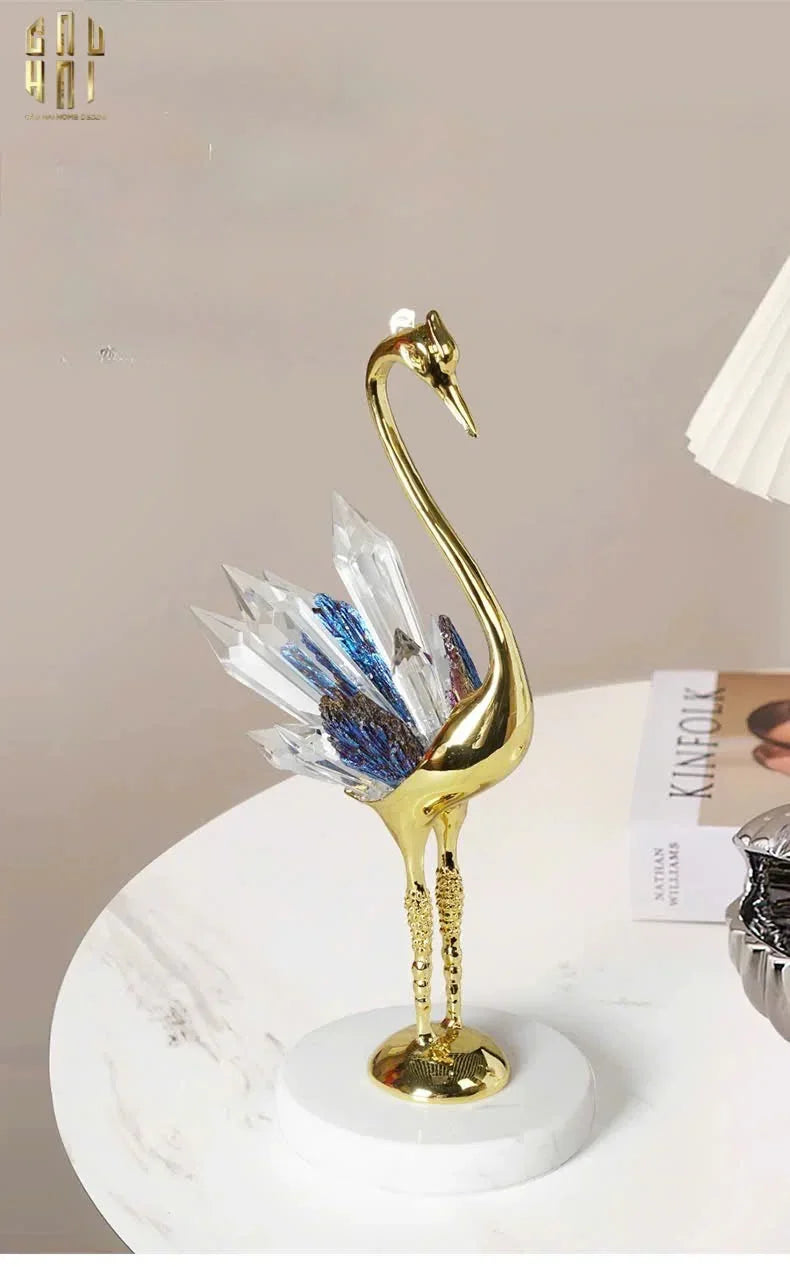 HOME COUTURE - SET 2 TƯỢNG ĐÀ ĐIỂU PHA LÊ - LES CRISTAUX OSTRICH-CẬU HAI HOME DECOR