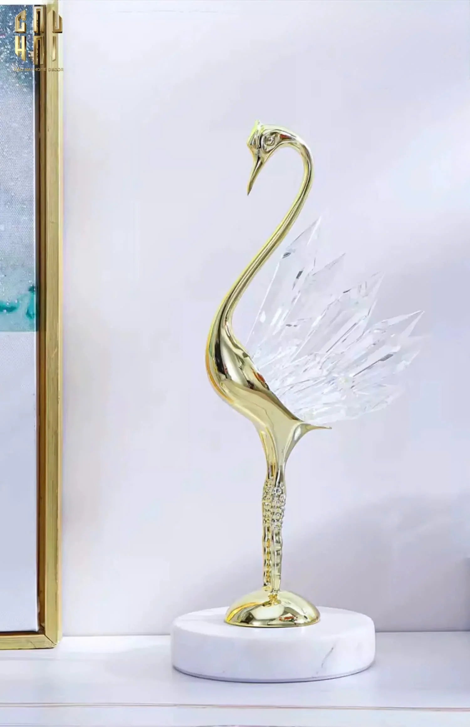 HOME COUTURE - SET 2 TƯỢNG ĐÀ ĐIỂU PHA LÊ - LES CRISTAUX OSTRICH-CẬU HAI HOME DECOR