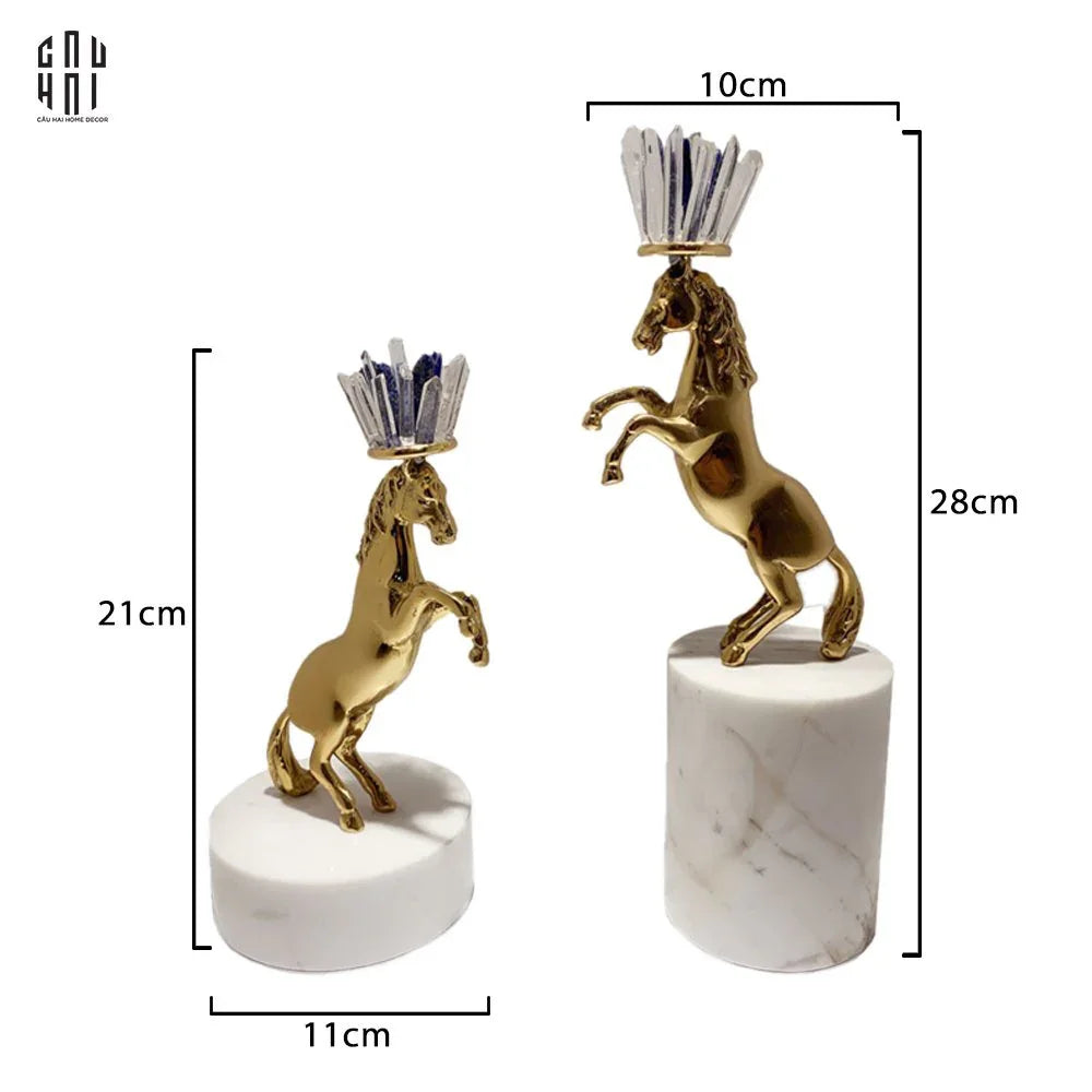 HOME COUTURE - SET 2 TƯỢNG NGỰA ROYAL HORSE BLUE QUARTZ-CẬU HAI HOME DECOR