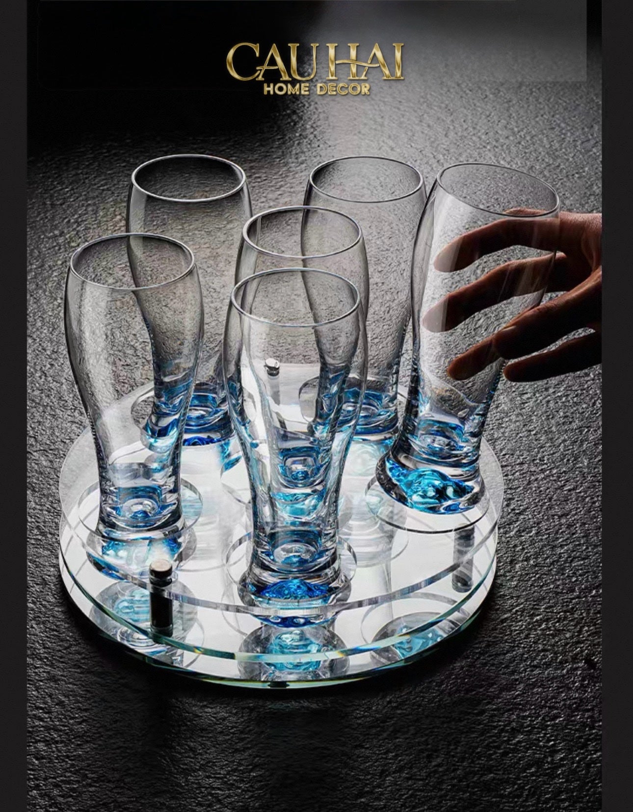 HOME COUTURE - SET 6 LY OCEANAMI & CRYSTAL STEMWARE RACK 320ML-CẬU HAI HOME DECOR