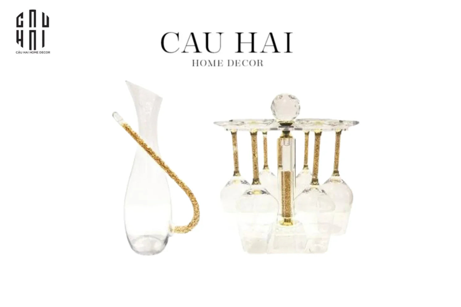 HOME COUTURE - SET BÌNH DECANTER RITZ - CARLTON LEATHER BOX 8 LY 430ML-CẬU HAI HOME DECOR