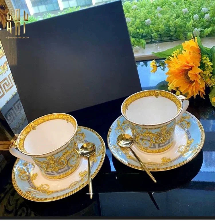 HOME COUTURE - SET BÌNH TRÀ BLUE BAROCCO FULL BOX SS25-CẬU HAI HOME DECOR